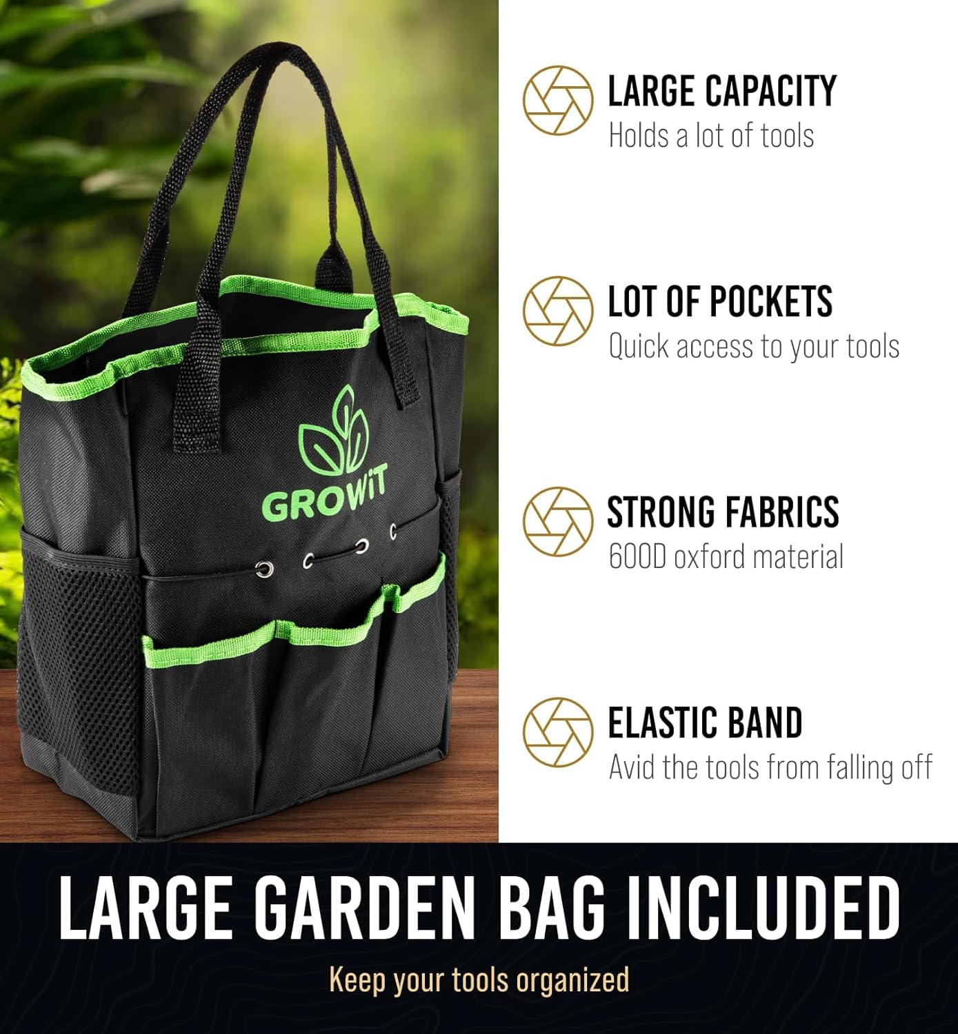 Heavy Duty Garden Tools 9Pieces Set - Rust Proof, Ergonomic Gardening Hand Tools Garden Gifts for Mom and Dad