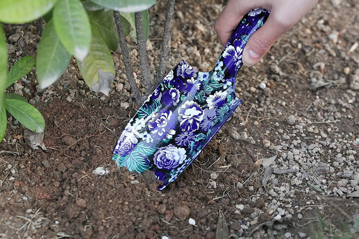 3 Piece Aluminum Garden Tool Set - Trowel, Cultivator, Pruning Shear, Gift Set for Gardening Needs (Purple&Blue)