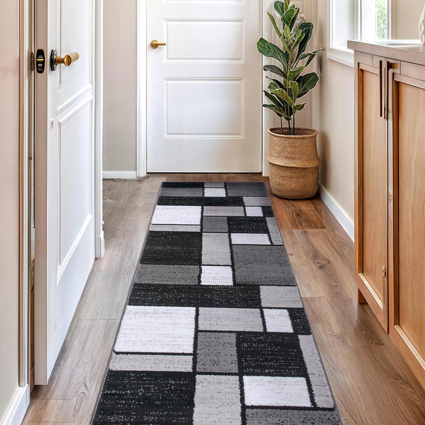 Contemporary Modern Boxes Area Rug 10' X 14' Navy