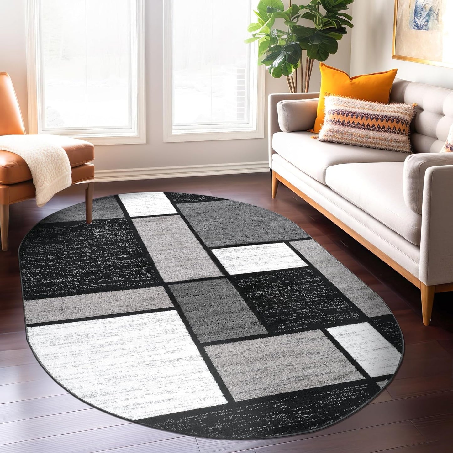 Contemporary Modern Boxes Area Rug 10' X 14' Navy