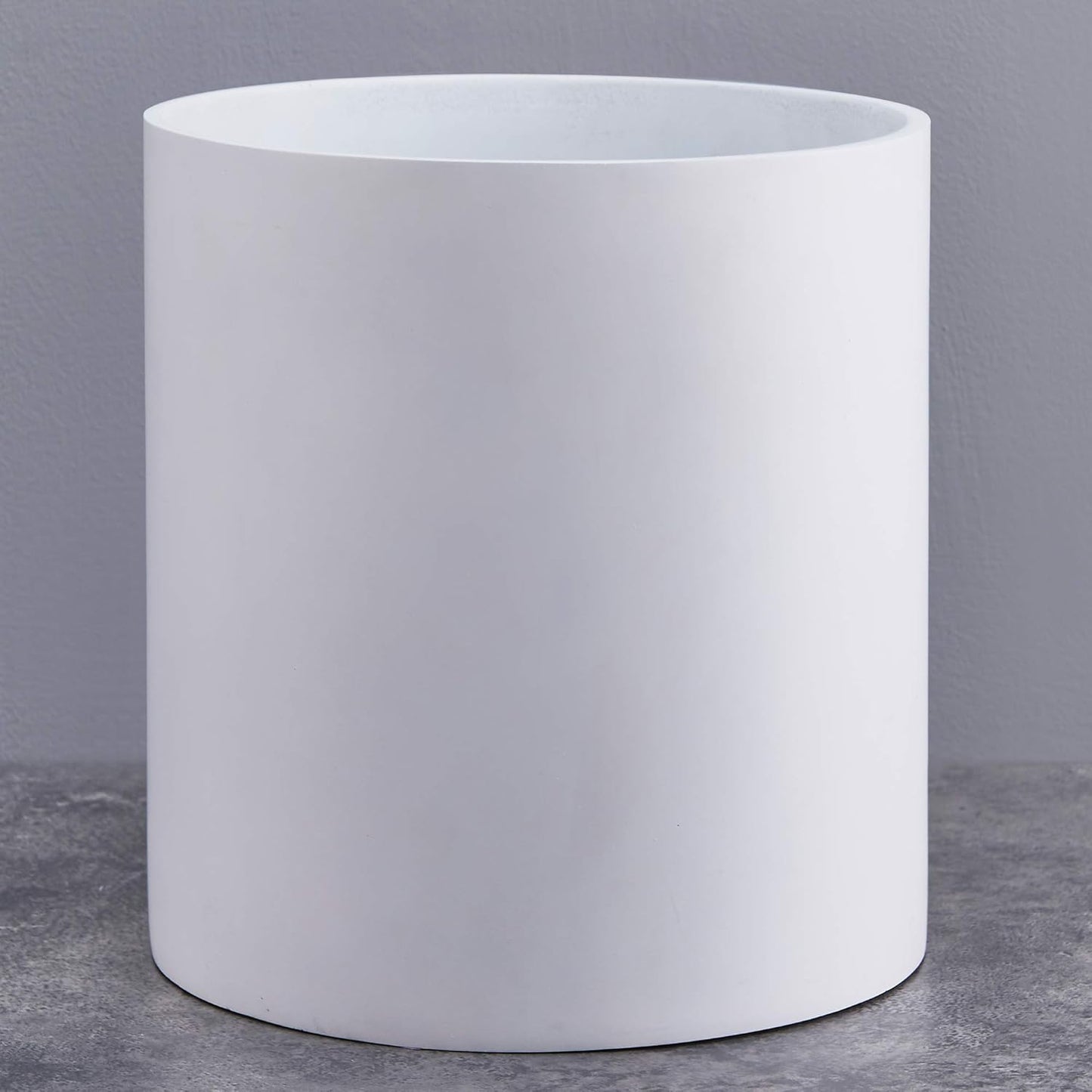 Plant Pot 12 Inch - Perfectly Fits Mid-Century Modern Plant Stand - Drainage Plug - Gray Planter Pot