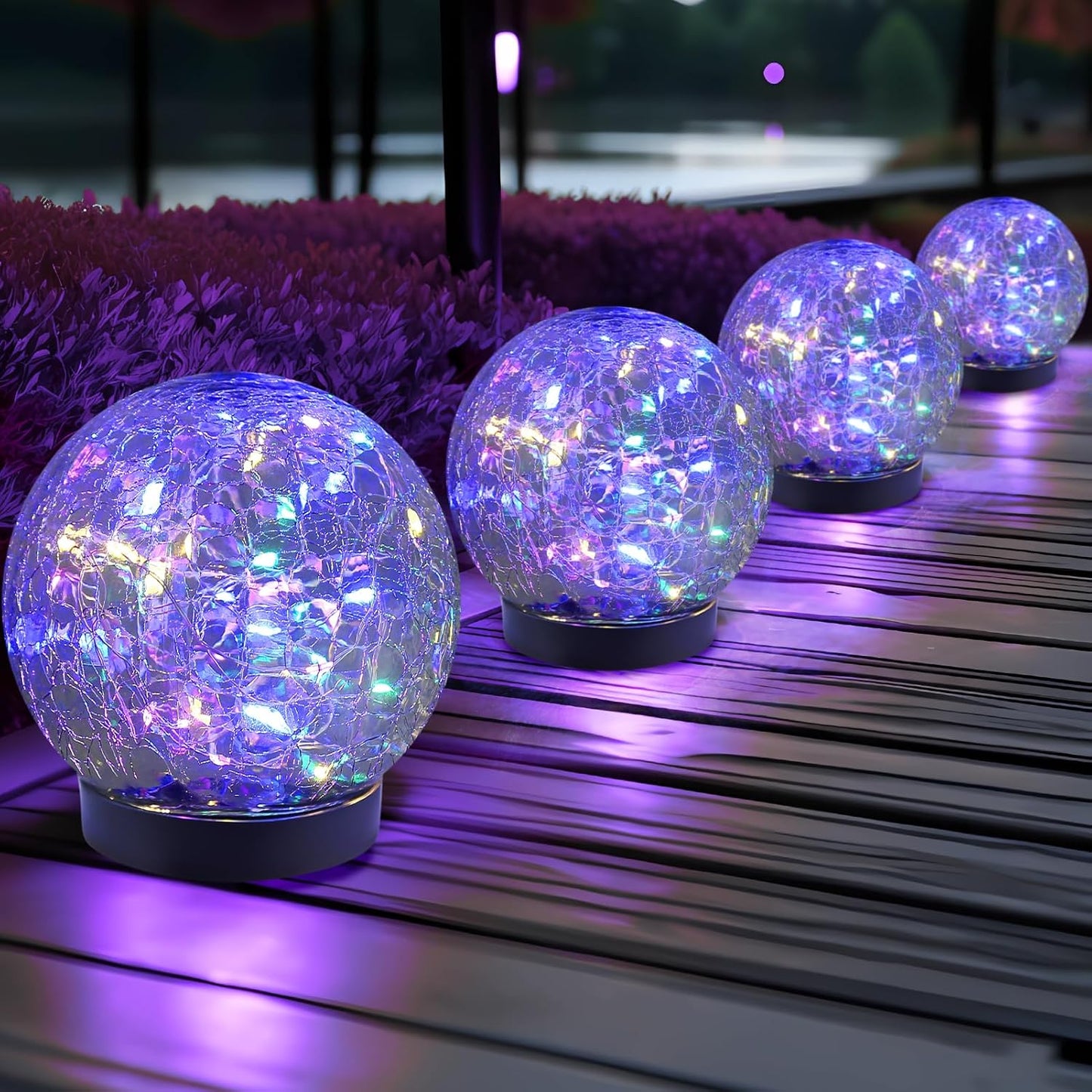 Illuminate Your Outdoors with Our Stunning Solar Globe Lights - Waterproof Cracked Glass Orbs for Garden, Patio, and Yard Decor