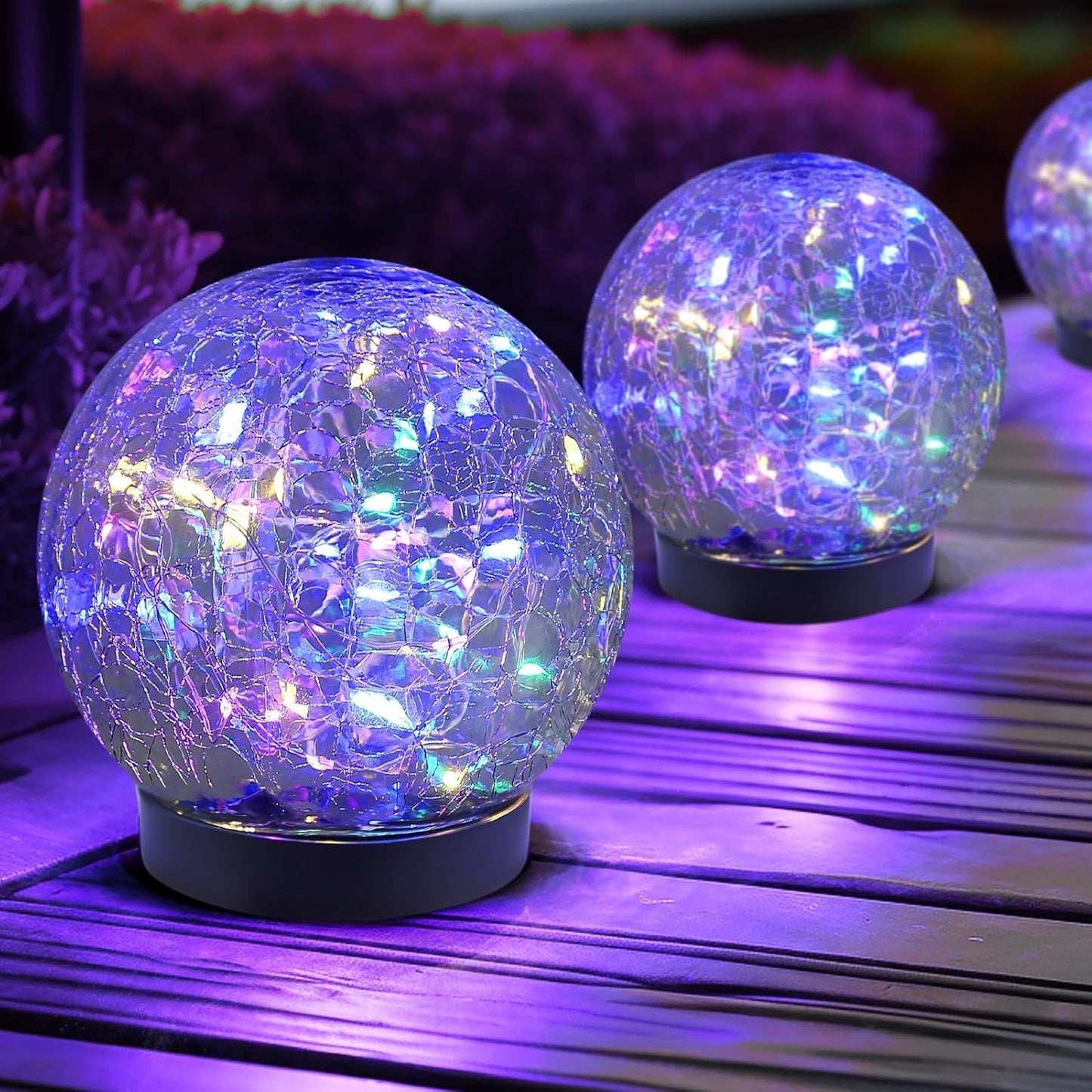 Illuminate Your Outdoors with Our Stunning Solar Globe Lights - Waterproof Cracked Glass Orbs for Garden, Patio, and Yard Decor