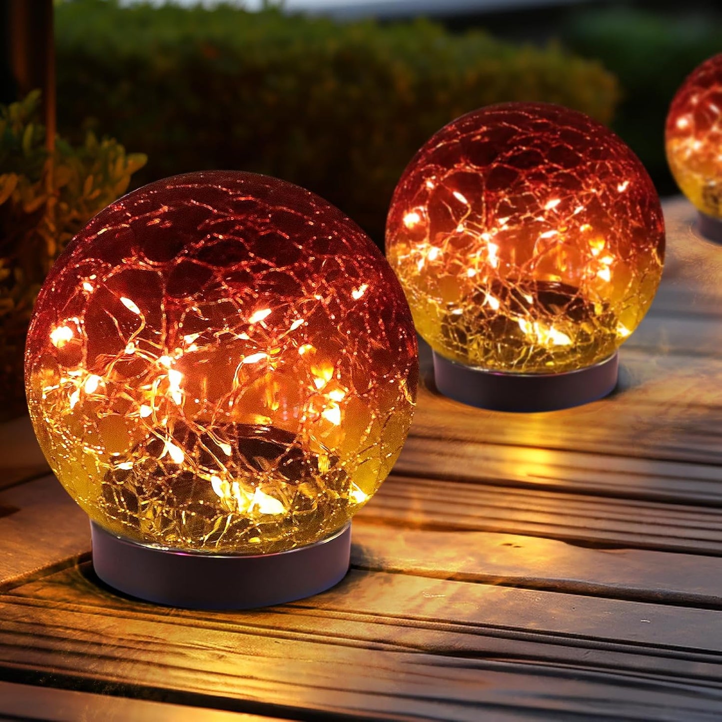 Illuminate Your Outdoors with Our Stunning Solar Globe Lights - Waterproof Cracked Glass Orbs for Garden, Patio, and Yard Decor