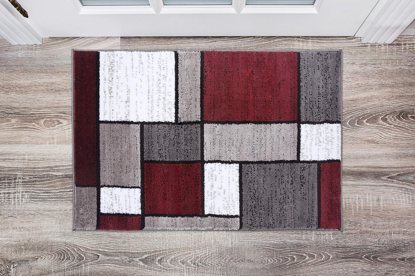 Contemporary Modern Boxes Area Rug 10' X 14' Navy