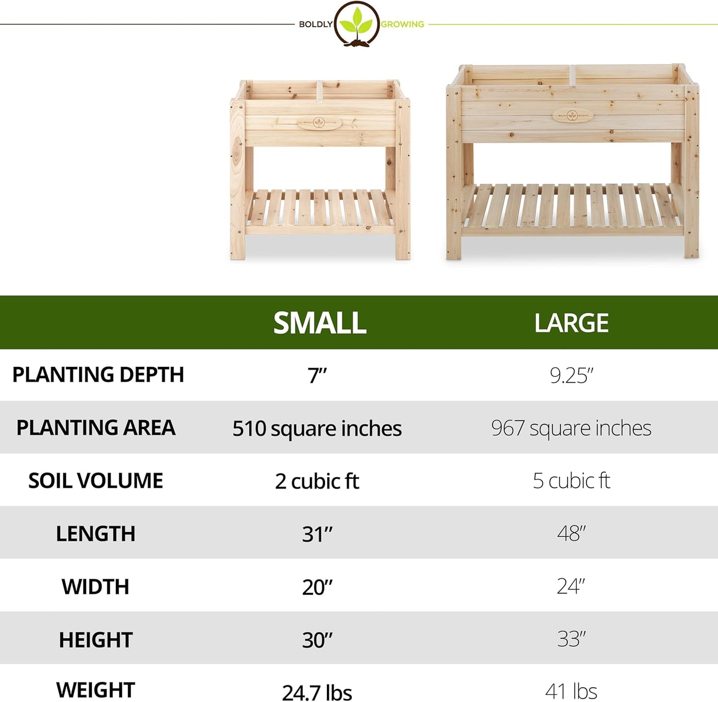 Cedar Patio Planter with Shelf - BGSP76