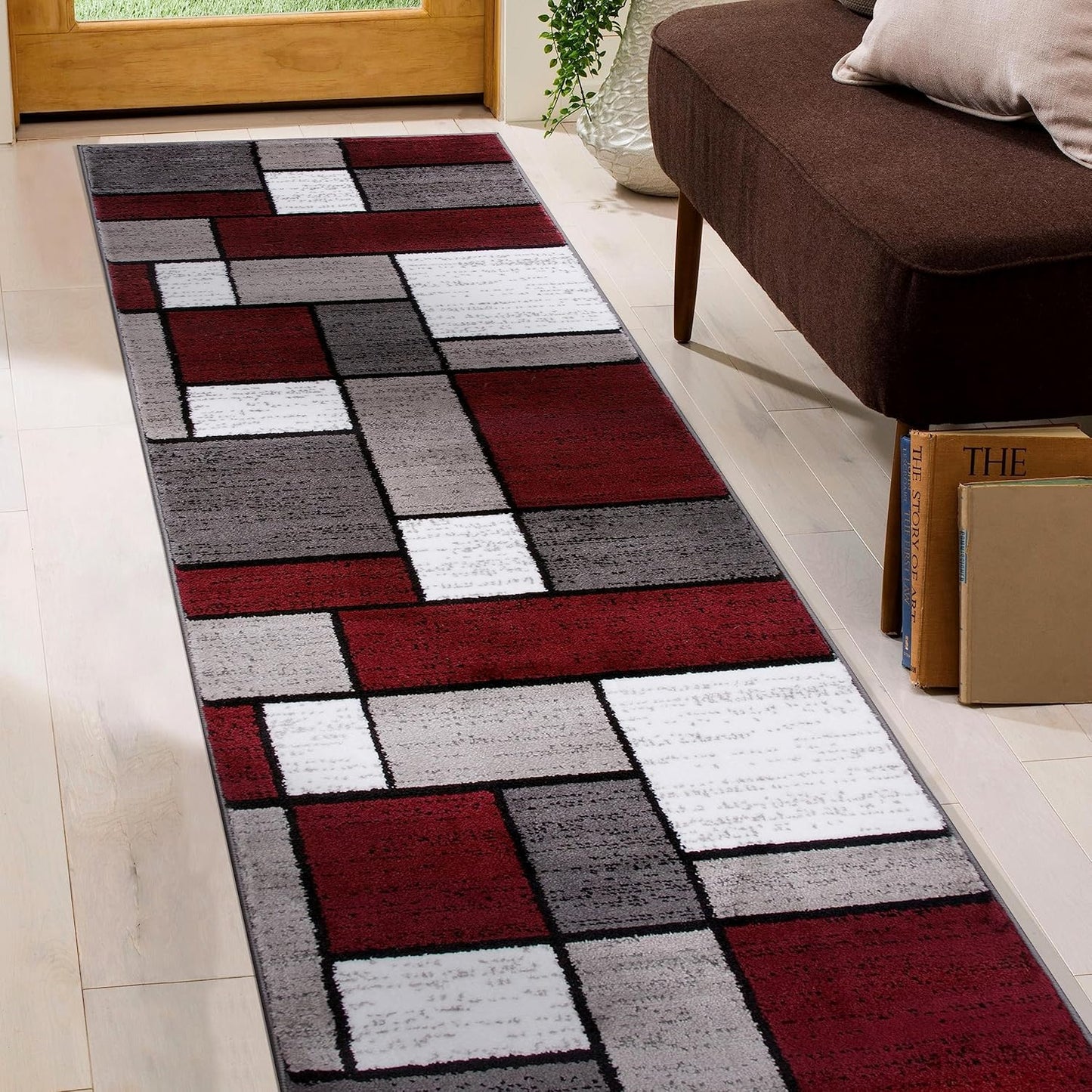 Contemporary Modern Boxes Area Rug 10' X 14' Navy