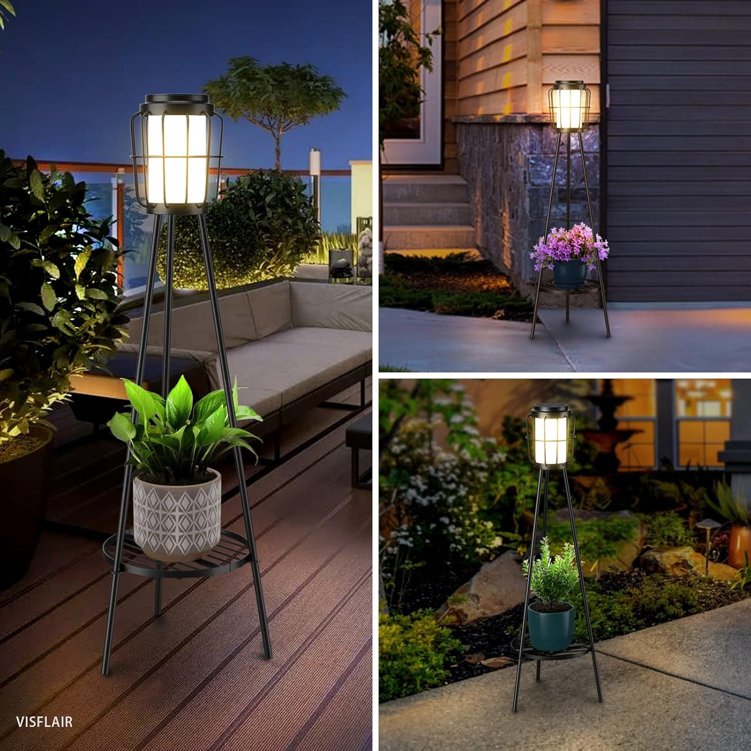 Transform Your Outdoor Space with Our 2 Pack Solar Powered Floor Lamps – Elegant Lighting for Garden, Patio, and Deck!