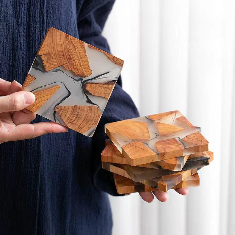 Boxaroo Resinwood Tea Cup Coasters