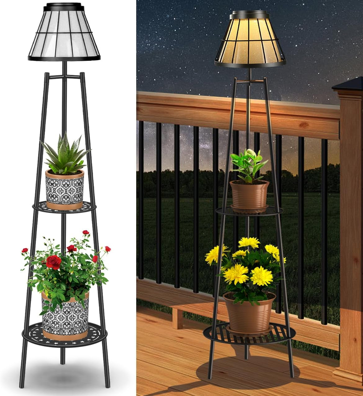 Transform Your Outdoor Space with Our 2 Pack Solar Powered Floor Lamps – Elegant Lighting for Garden, Patio, and Deck!