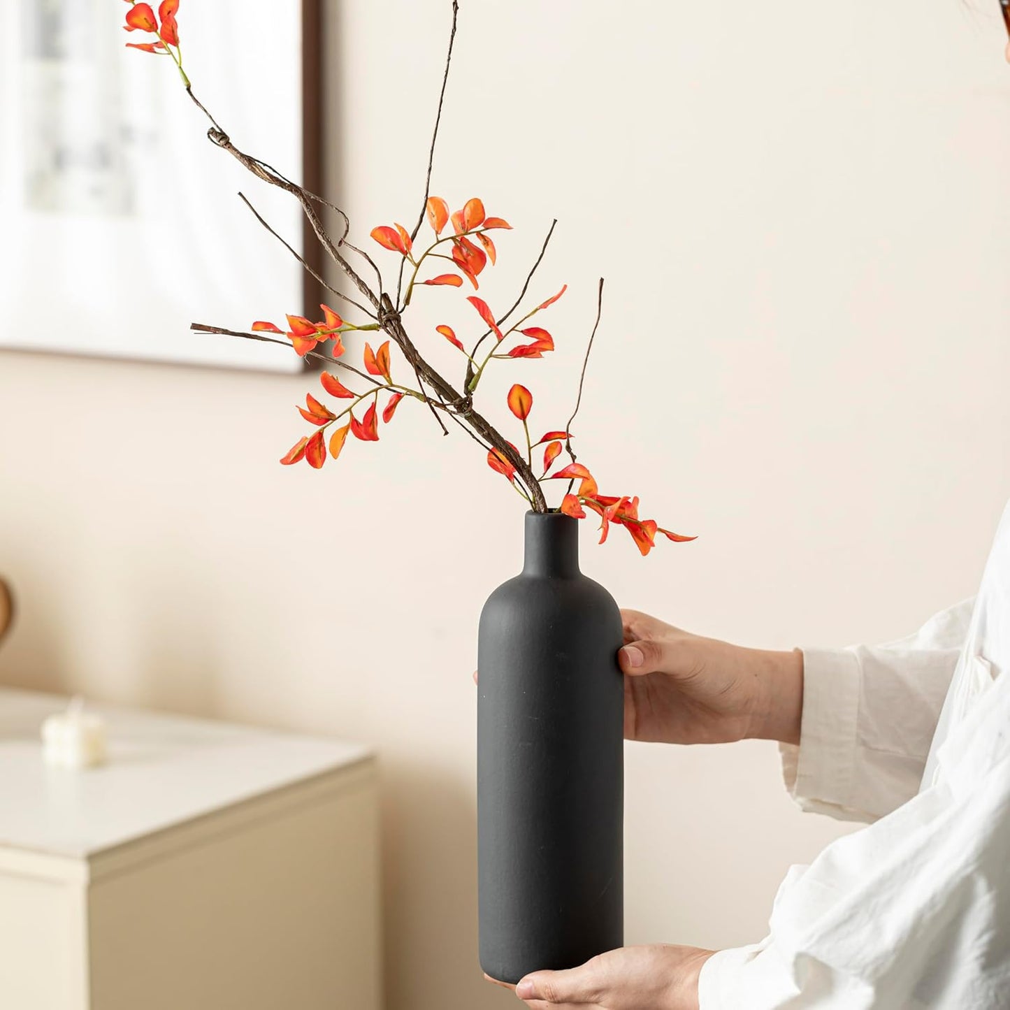 Elevate Your Space with Our Modern 4-Piece Ceramic Vase Set in Elegant Coffee Mix - Perfect for Home Décor and Gifting