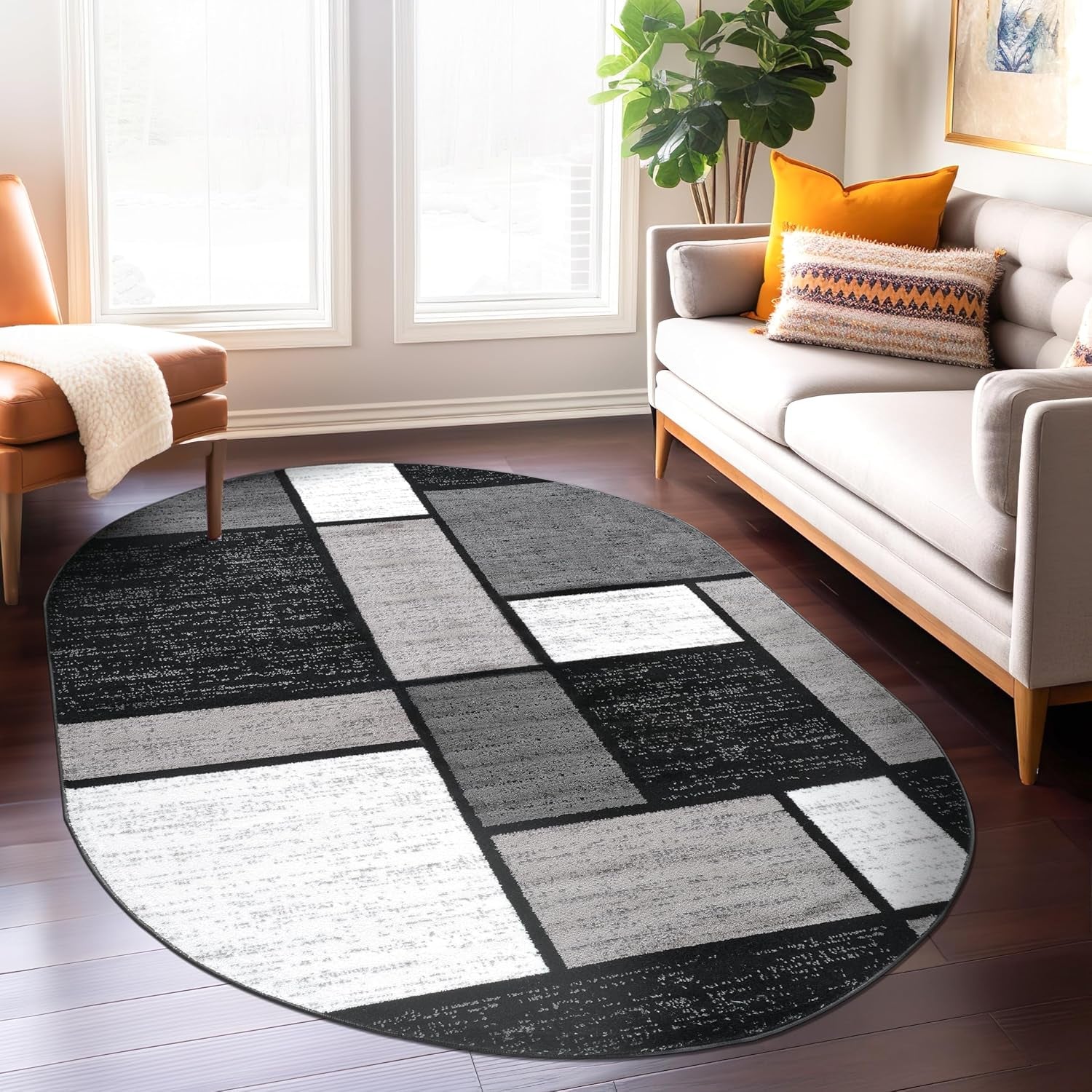 Contemporary Modern Boxes Area Rug 10' X 14' Navy