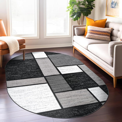 Contemporary Modern Boxes Area Rug 10' X 14' Navy