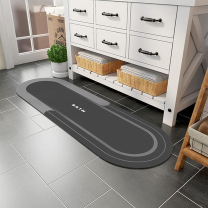 Bath Mat - Non Slip, Quick Dry, Stain Resistant Bath Mat Rug for Bathroom Floor - Easy Care Shower Rug for outside Bathtub - 17"X27" Darkgrey