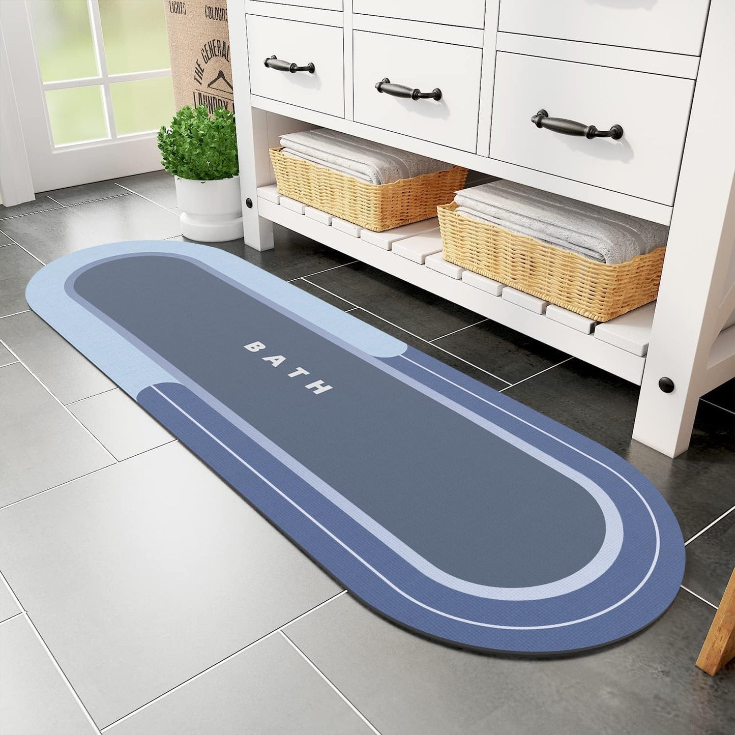 Bath Mat - Non Slip, Quick Dry, Stain Resistant Bath Mat Rug for Bathroom Floor - Easy Care Shower Rug for outside Bathtub - 17"X27" Darkgrey