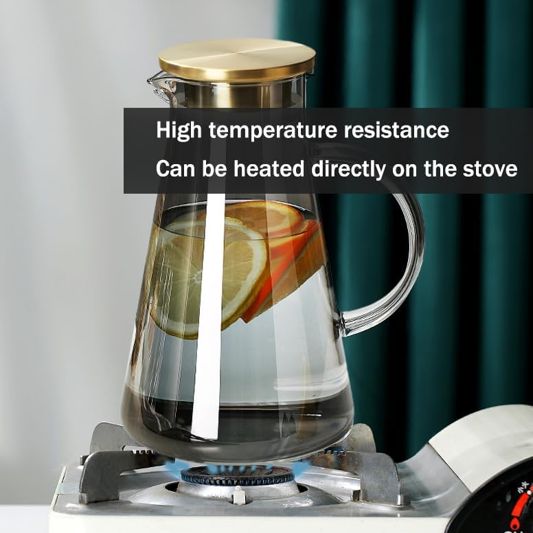 Elevate Your Dining Experience with Our 5-Piece Elegant Glass Pitcher Set - Includes 4 Stylish Tumbler Cups and Lid for Hot & Cold Beverages