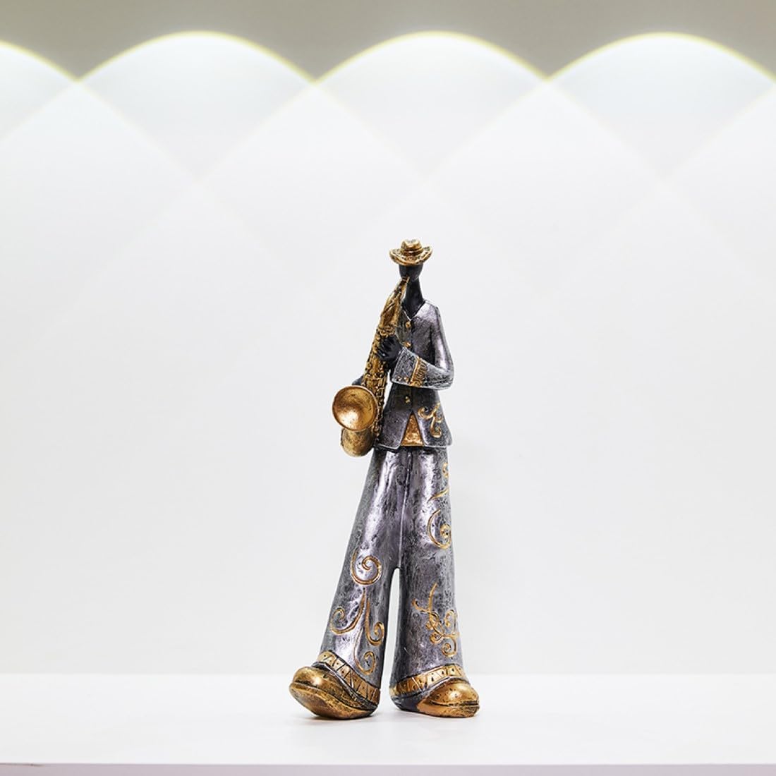 Elevate Your Space with the Nostalgic Trumpet Player Figurine - A Captivating Sculpture for Home, Office, and Beyond