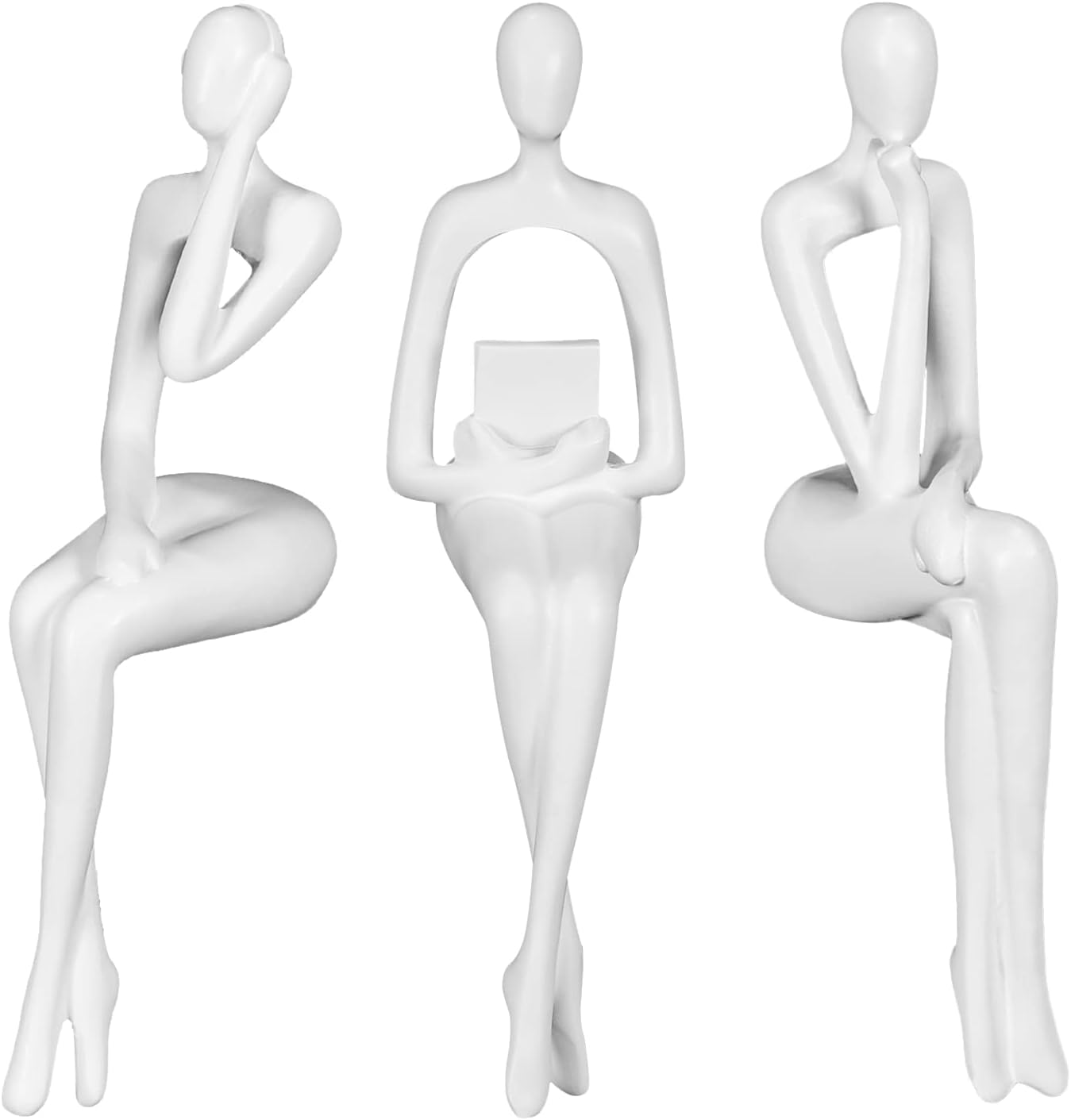 Elegant Thinker Statue - Gold Abstract Art Sculpture for Home & Office Décor, Perfect Gift Idea in Sandstone Finish