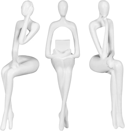 Elegant Thinker Statue - Gold Abstract Art Sculpture for Home & Office Décor, Perfect Gift Idea in Sandstone Finish