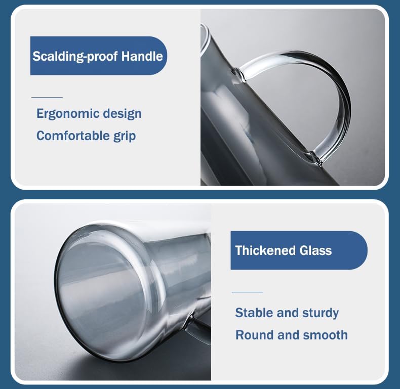 Elevate Your Dining Experience with Our 5-Piece Elegant Glass Pitcher Set - Includes 4 Stylish Tumbler Cups and Lid for Hot & Cold Beverages