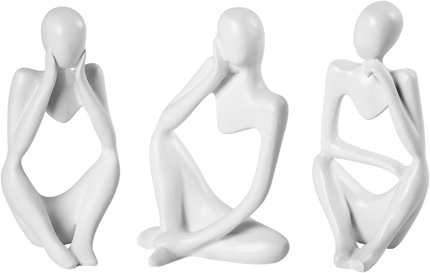 Elegant Thinker Statue - Gold Abstract Art Sculpture for Home & Office Décor, Perfect Gift Idea in Sandstone Finish