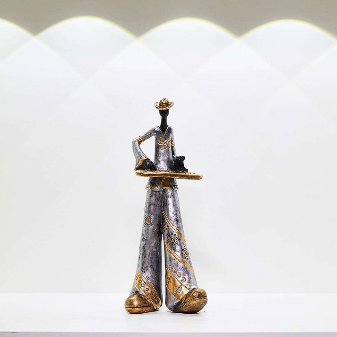 Elevate Your Space with the Nostalgic Trumpet Player Figurine - A Captivating Sculpture for Home, Office, and Beyond