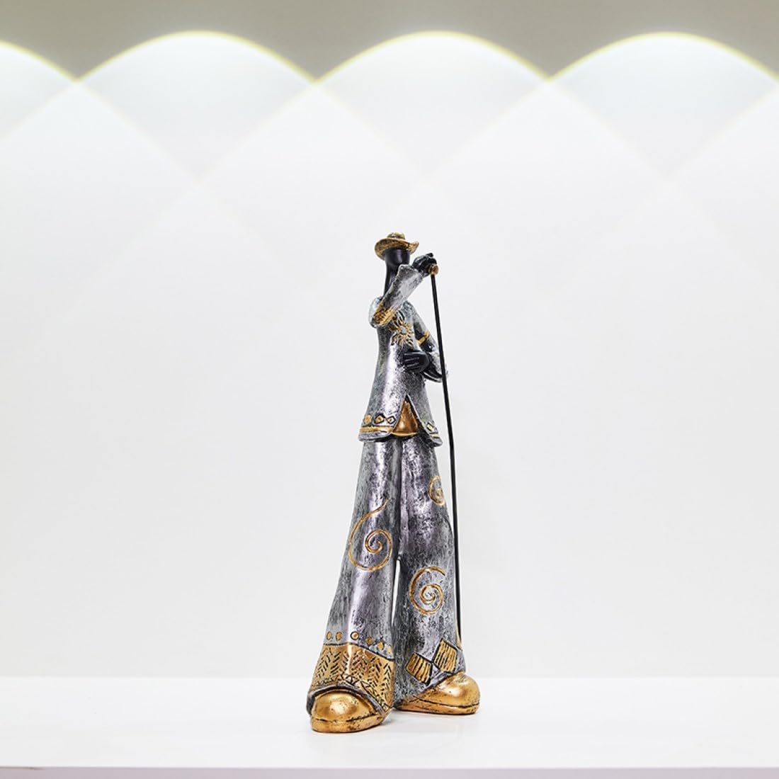 Elevate Your Space with the Nostalgic Trumpet Player Figurine - A Captivating Sculpture for Home, Office, and Beyond