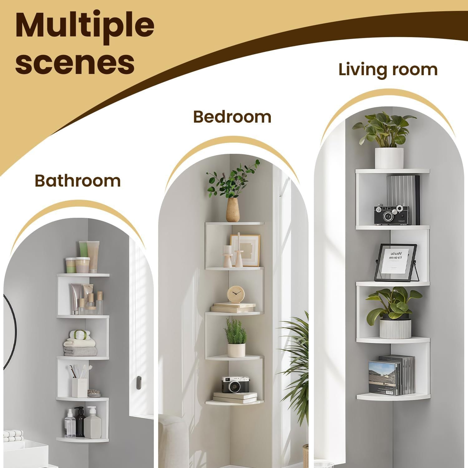 Multilayer Corner Wall Shelf