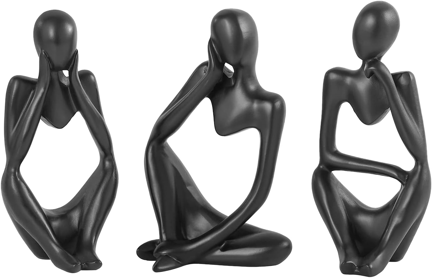 Elegant Thinker Statue - Gold Abstract Art Sculpture for Home & Office Décor, Perfect Gift Idea in Sandstone Finish