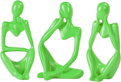 Elegant Thinker Statue - Gold Abstract Art Sculpture for Home & Office Décor, Perfect Gift Idea in Sandstone Finish