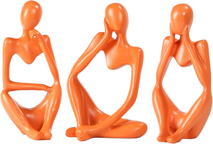 Elegant Thinker Statue - Gold Abstract Art Sculpture for Home & Office Décor, Perfect Gift Idea in Sandstone Finish