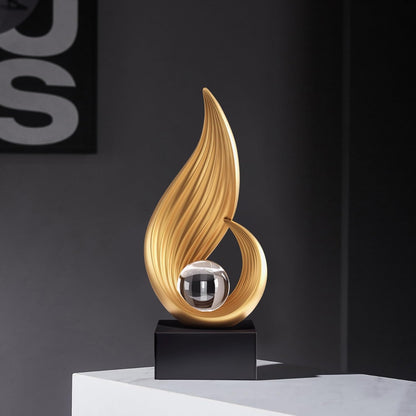 Stunning Modern White Abstract Resin Sculpture - Elegant Table Decor for Living Room, Office, and More