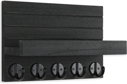Stylish Rustic Key Holder with Shelf – Perfect for Organizing Keys, Bags, and Coats in Your Entryway