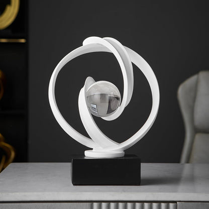 Stunning Modern White Abstract Resin Sculpture - Elegant Table Decor for Living Room, Office, and More