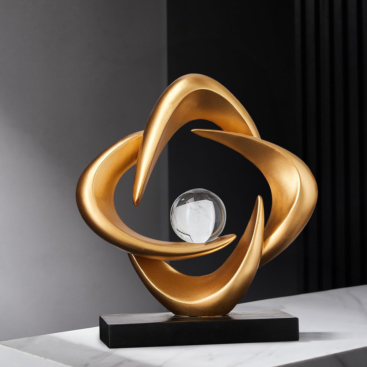 Stunning Modern White Abstract Resin Sculpture - Elegant Table Decor for Living Room, Office, and More