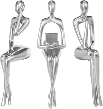 Elegant Thinker Statue - Gold Abstract Art Sculpture for Home & Office Décor, Perfect Gift Idea in Sandstone Finish