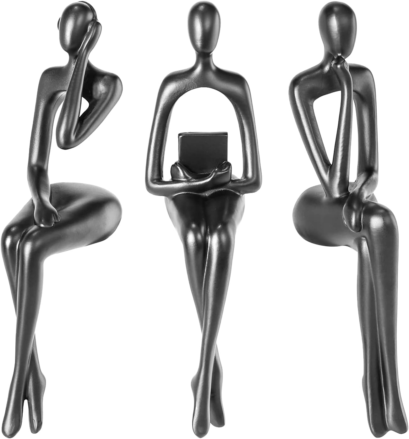 Elegant Thinker Statue - Gold Abstract Art Sculpture for Home & Office Décor, Perfect Gift Idea in Sandstone Finish