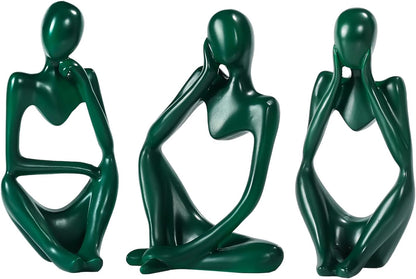 Elegant Thinker Statue - Gold Abstract Art Sculpture for Home & Office Décor, Perfect Gift Idea in Sandstone Finish