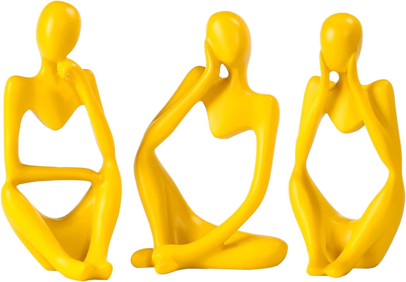 Elegant Thinker Statue - Gold Abstract Art Sculpture for Home & Office Décor, Perfect Gift Idea in Sandstone Finish