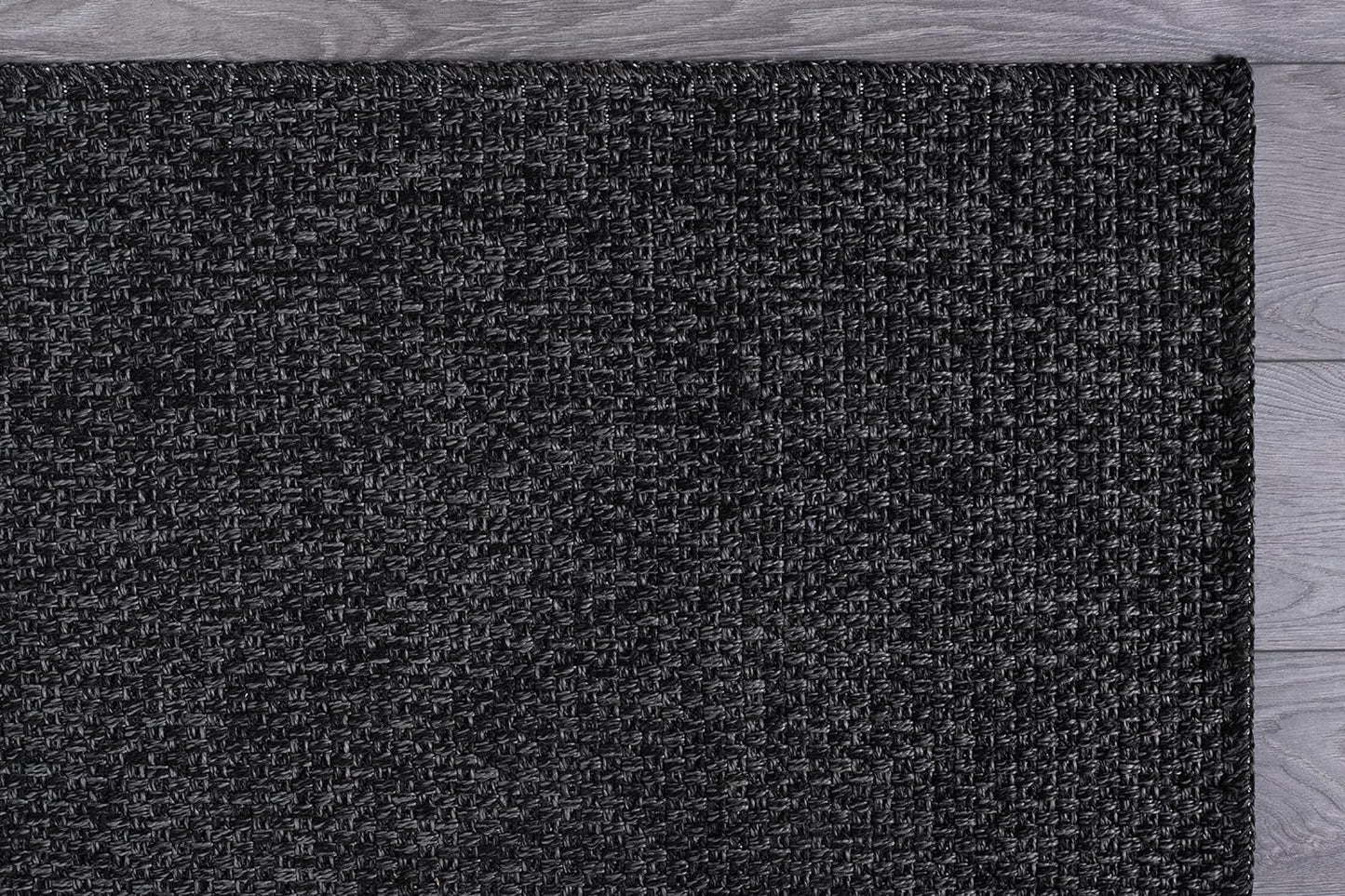 Transform Your Home with the Stylish and Washable 9x12 Jute Area Rug - Perfect for Living Rooms, Patios, and Kitchens in Dark Gray & Black