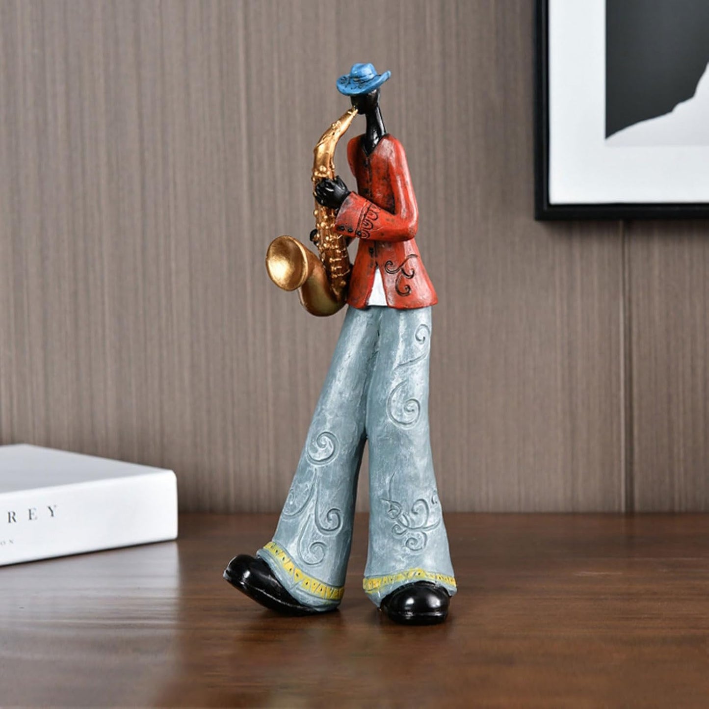 Elevate Your Space with the Nostalgic Trumpet Player Figurine - A Captivating Sculpture for Home, Office, and Beyond