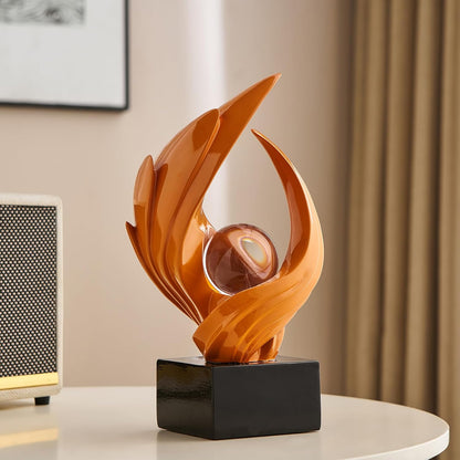 Stunning Modern White Abstract Resin Sculpture - Elegant Table Decor for Living Room, Office, and More