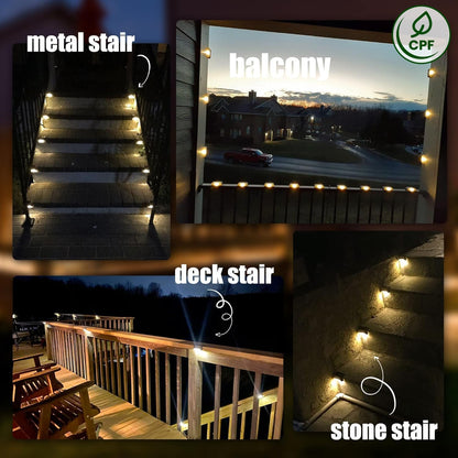 Illuminate Your Outdoors with Our 16-Pack Solar Deck Lights - Waterproof LED Step Lights for Safe and Stylish Pathways