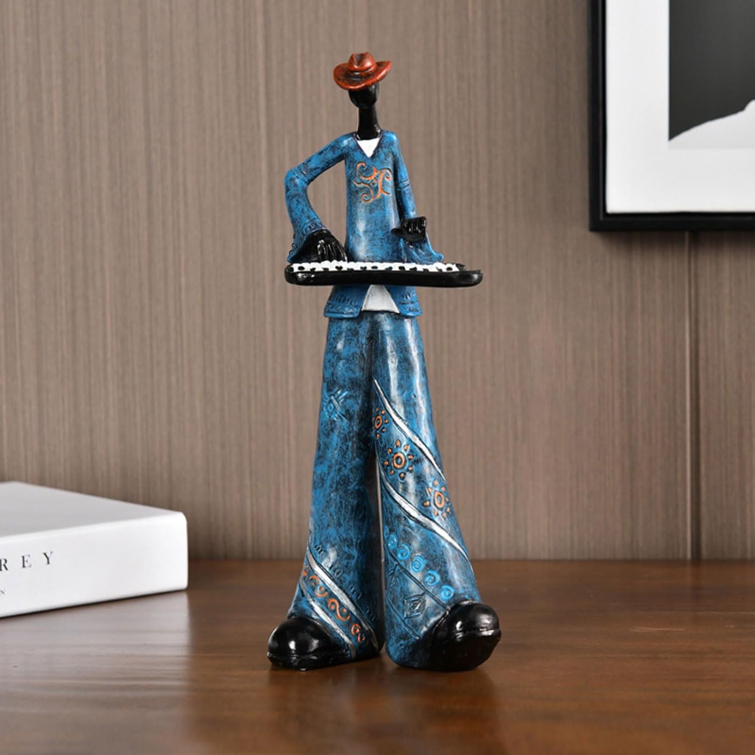 Elevate Your Space with the Nostalgic Trumpet Player Figurine - A Captivating Sculpture for Home, Office, and Beyond