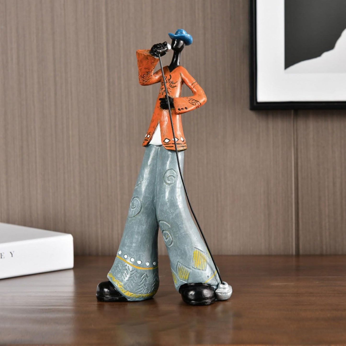 Elevate Your Space with the Nostalgic Trumpet Player Figurine - A Captivating Sculpture for Home, Office, and Beyond