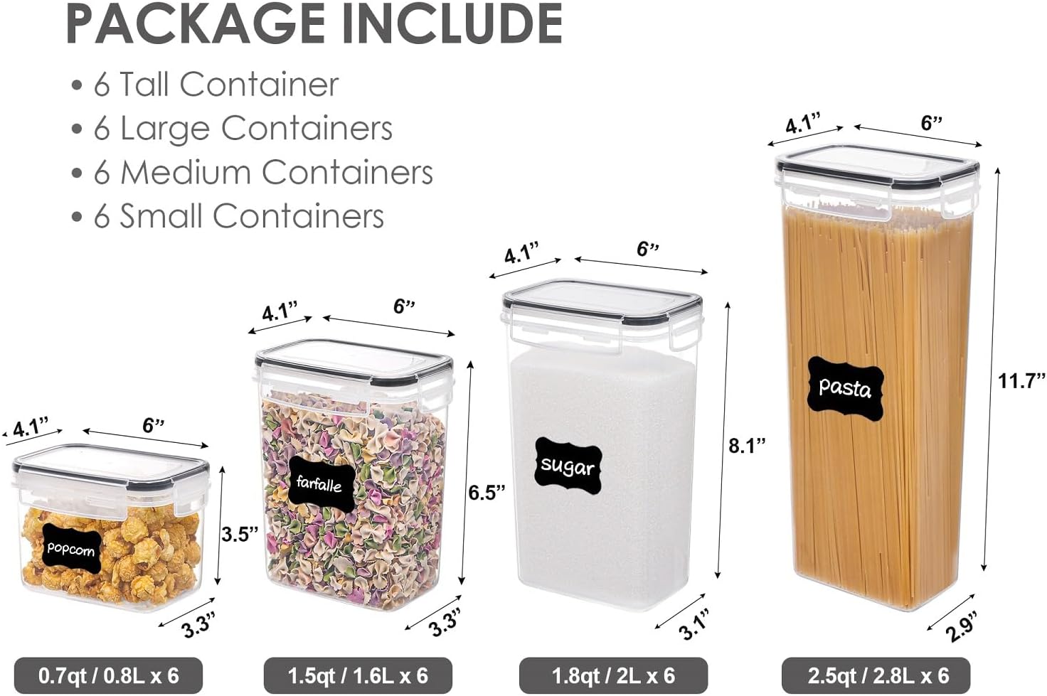 Ultimate 24-Piece Airtight Food Storage Container Set - Organize Your Kitchen with Durable, BPA-Free Canisters for Cereal, Flour, Rice, and More!