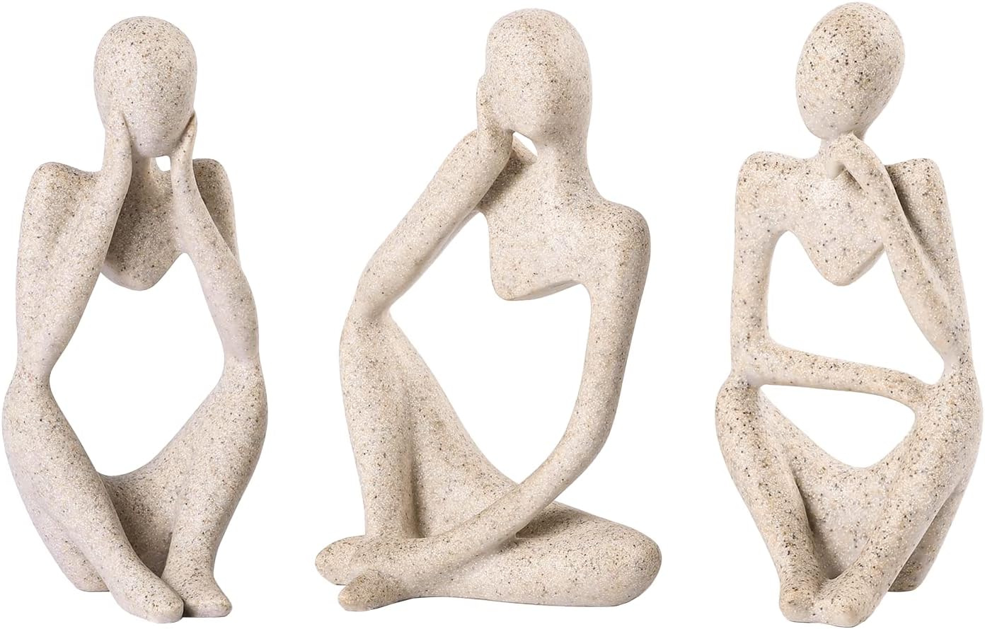 Elegant Thinker Statue - Gold Abstract Art Sculpture for Home & Office Décor, Perfect Gift Idea in Sandstone Finish