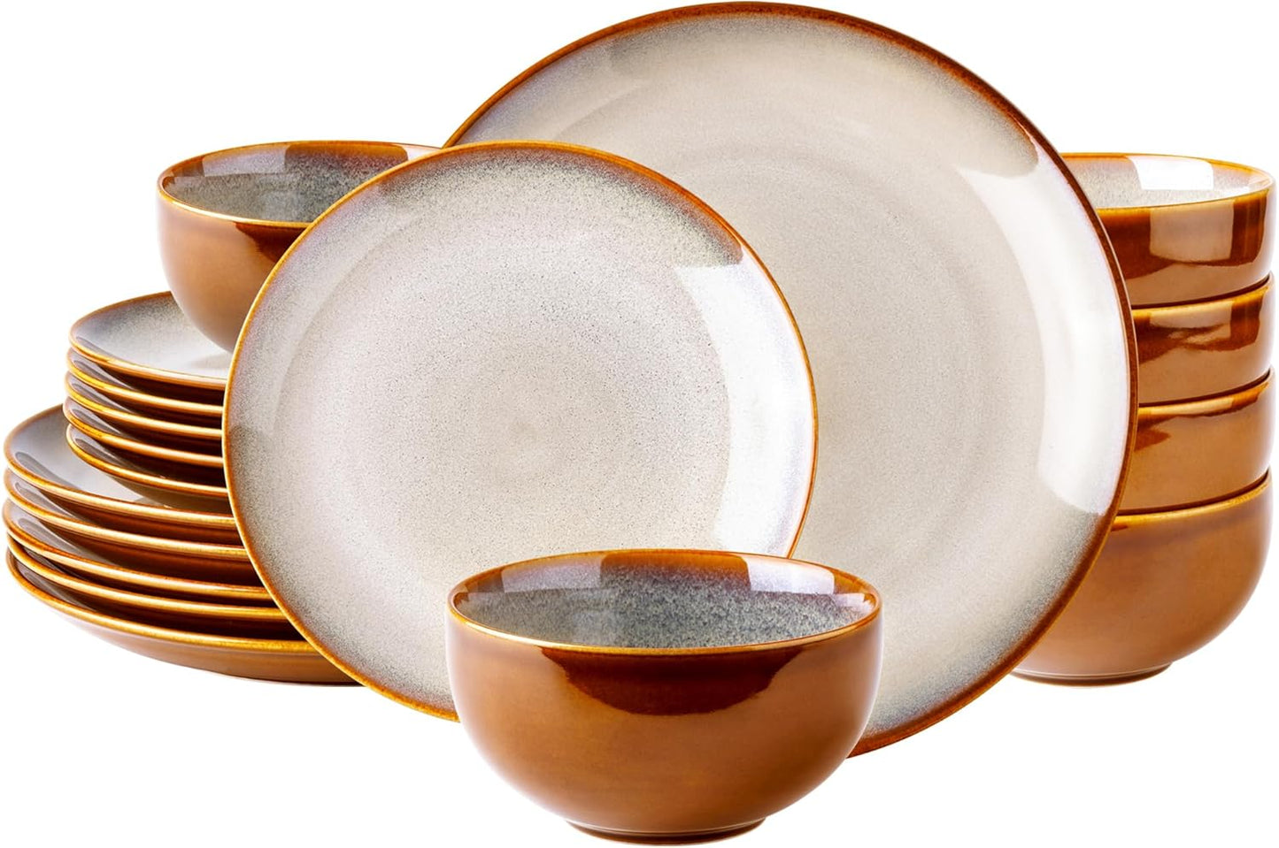 Elevate Your Dining Experience with Our Elegant Ceramic Dinnerware Set for 4 - Stylish, Durable, and Microwave Safe Stoneware Plates and Bowls