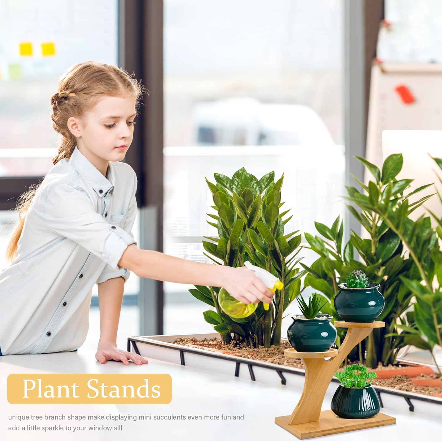 Stylish 3-Tier Bamboo Plant Stand - Perfect Indoor Succulent Holder for Home, Office, and Living Room Decor