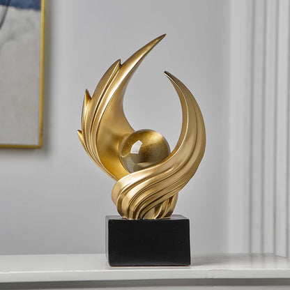 Stunning Modern White Abstract Resin Sculpture - Elegant Table Decor for Living Room, Office, and More